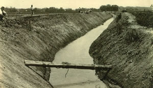 天竜川から初めて通水された用水（昭和19年）